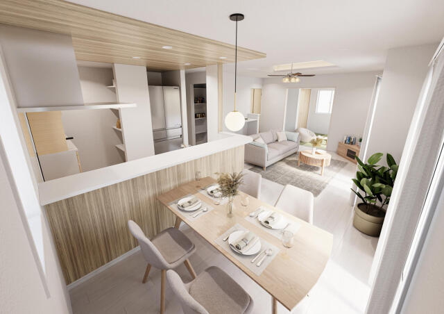 ブルーミングガーデン　松戸市高塚新田４期２棟／４期２号棟の独立洗面台|2号棟:内観パース