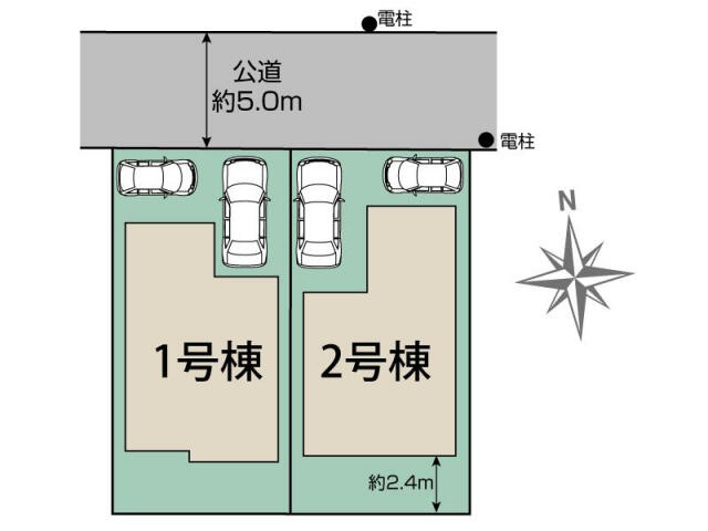 ブルーミングガーデン　松戸市上本郷２棟／１期１号棟の区画図|松戸市上本郷2棟区画図