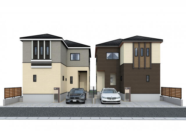 ブルーミングガーデン　松戸市上本郷２棟／１期１号棟の外観パース