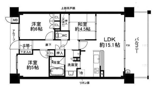 【間取り】 | ＢＥＬＩＳＴＡ京都山科 | 専有面積68.53㎡