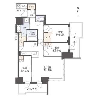 【間取り】 | シエリアタワー大阪堀江 | 【間取り】リバービュー・南東角住戸につき、眺望・通風・採光の全てが良好◎