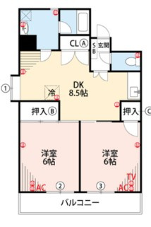 カーサオガワの間取り