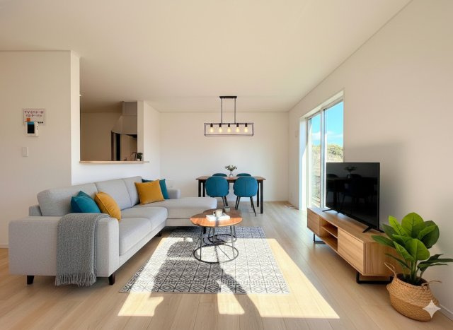 港南区野庭町　新築戸建て　第１のその他|◆リビングは一日中太陽の光が射し込みます。家族が集まる空間は、自然と笑顔が溢れます！
(家具はイメージです)