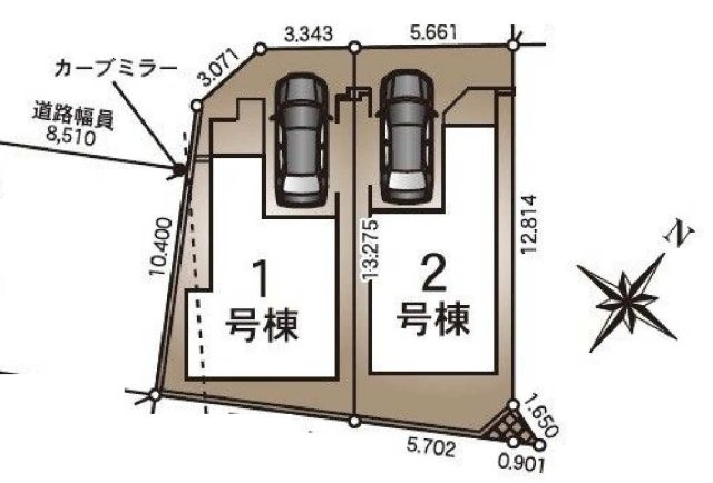 港南区野庭町　新築戸建て　第１の区画図