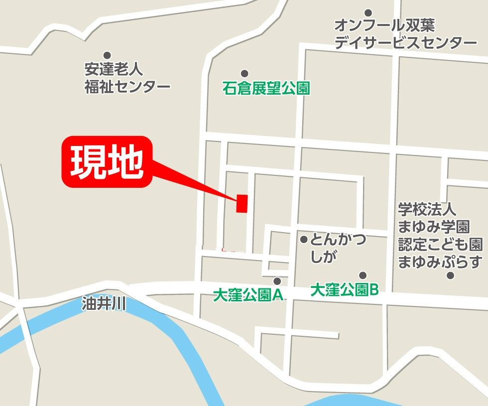 二本松市油井字大窪　　　  1号棟　　油井小学校、安達中学区　のその他|案内図
