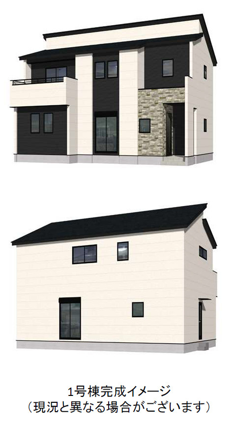 Adoble＋　小倉南区蜷田若園2丁目5期 の外観パース|4LDK、土地面積152.33.㎡、建物面積115.47.㎡　2026年2月撮影　※2026年5月下旬頃完成予定