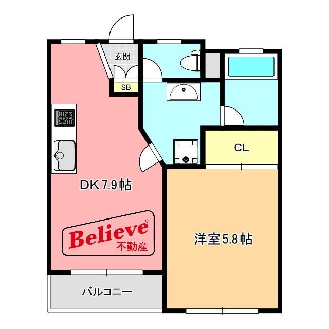 ワンピースの間取り|使い勝手の良い間取りです♪