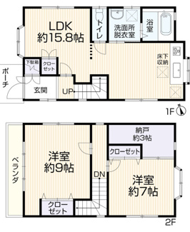 【間取り】 | 花見川区宮野木台2丁目　中古戸建　JR総武線「稲毛」駅 | 1799万円　土地面積70.27㎡　建物面積81.60㎡　