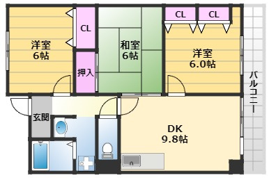 【間取り】 | セーヌ東岸和田