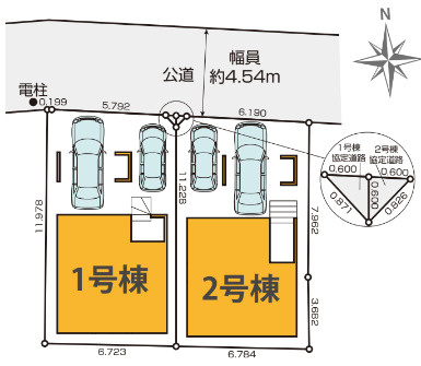 江戸川区平井７丁目の新築戸建の区画図|～区画図～