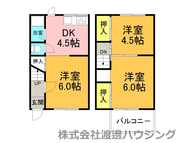 上六万寺町一戸建の間取り