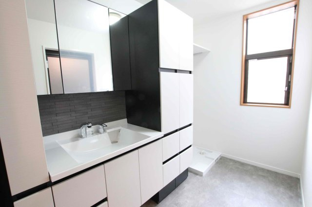 上平間戸建の洗面所