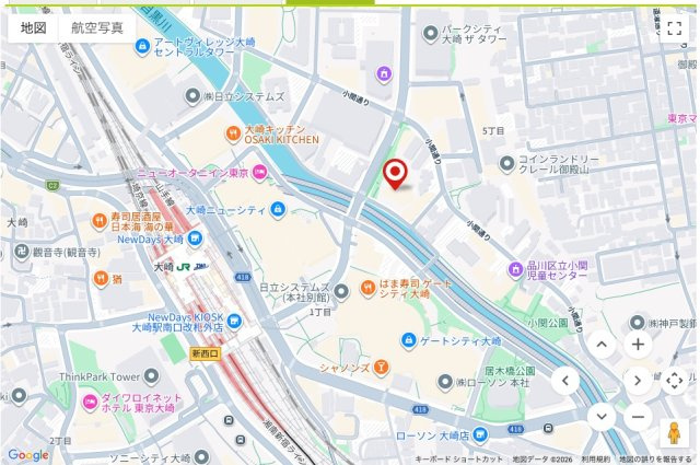 ★仲介手数料無料★グローリア初穂御殿山（2000年から再開発が進む大崎駅前レジデンス）の地図