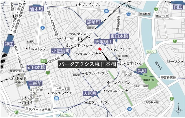 パークアクシス東日本橋の地図