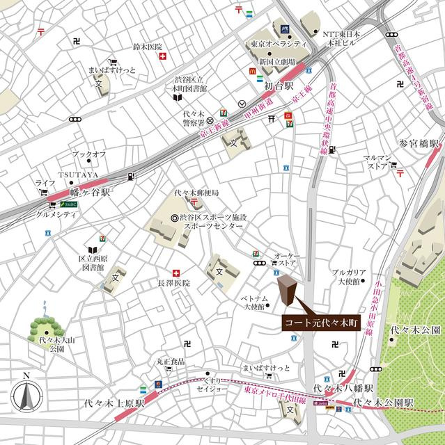 コート元代々木町の地図