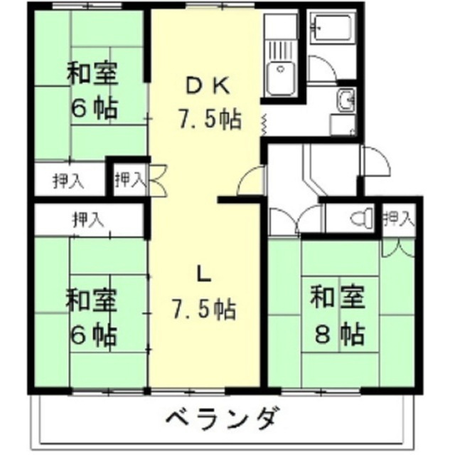 岐阜市尼ケ崎町１丁目の賃貸マンションの間取り
