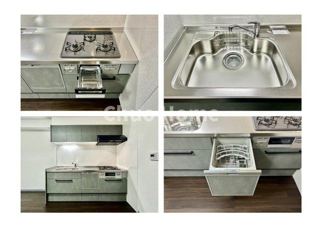 ストーク両国秀山のキッチン|【システムキッチン】ワイドで収納豊富な使い勝手の良いシステムキッチンには、食洗器や伸縮タイプのキッチン水栓、三ツ口コンロ・魚焼きグリルなどの便利な設備が標準完備されています。