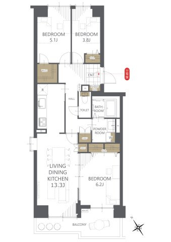 【間取り】ヒルズ南戸塚プリメゾン１号棟 