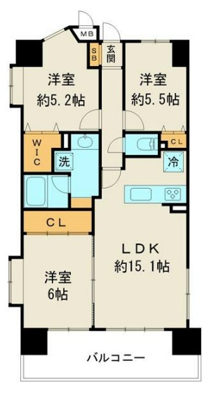 【間取り】 | アーバンパレスアクス大濠☆仲介手数料無料☆