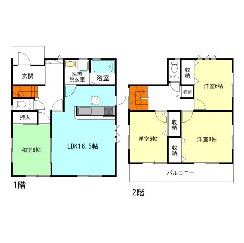 【間取り】 | リーブルガーデン.S前橋市江田町第4ー① | ゆったり全居室6帖以上！水回りを最短距離で結んだラクラク家事同線！
