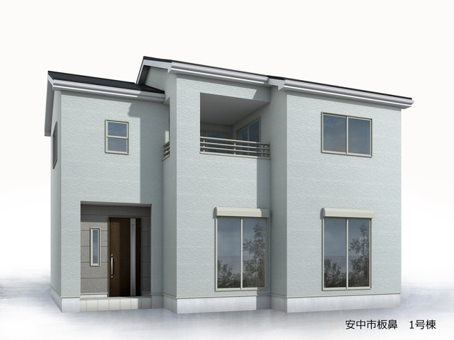 【外観パース】 | リーブルガーデン.S安中市板鼻ー① | （完成予想図）安中駅まで2.7Km！
碓東小学校、第一中学校通学のエリア！