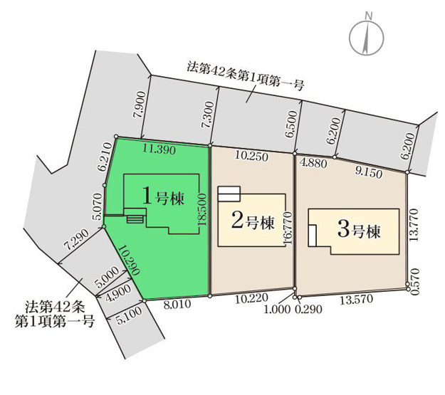 【区画図】 | リーブルガーデン.S安中市板鼻ー① | 開放的な角地に面した敷地面積67坪！