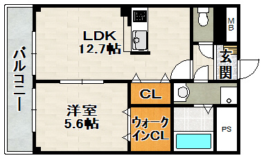 アンプルールフェール　ボルドゥルーⅡの間取り
