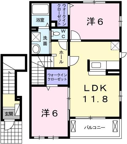 ローズミードＳ　Ⅰの間取り