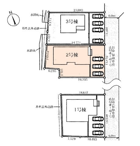 【区画図】 | 加須市日出安　新築戸建　全3棟　2号棟