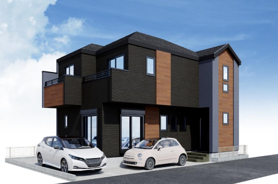 越谷市赤山町4丁目　新築戸建の外観パース