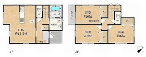 【間取り】 | 【仲介手数料０円】厚木市上荻野　中古一戸建て | 厚木市上荻野　中古一戸建て