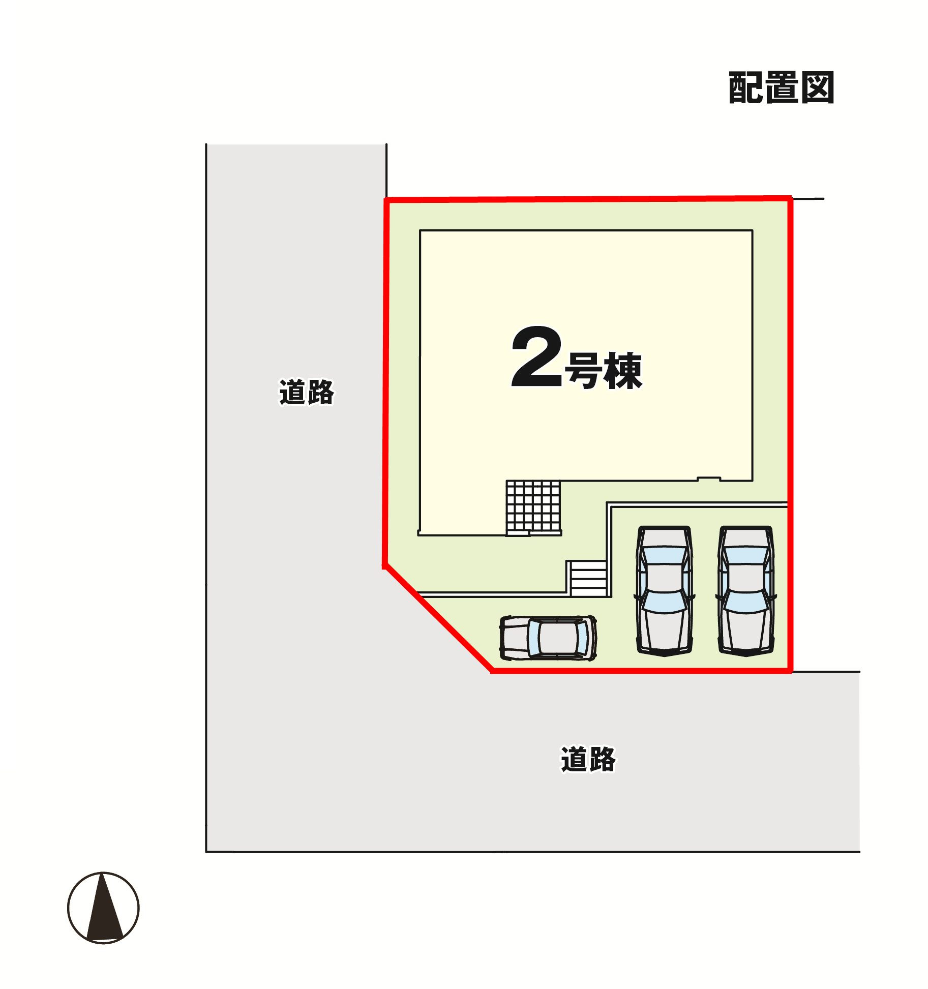 二本松市油井字大窪　　　  ２号棟　　油井小学校、安達中学区　の区画図