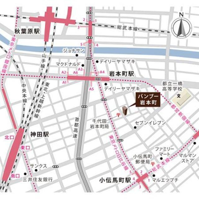 バンブー岩本町の地図