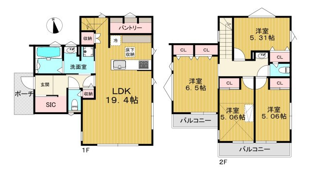 新座市栄２丁目　新築一戸建　西武池袋線　大泉学園の間取り