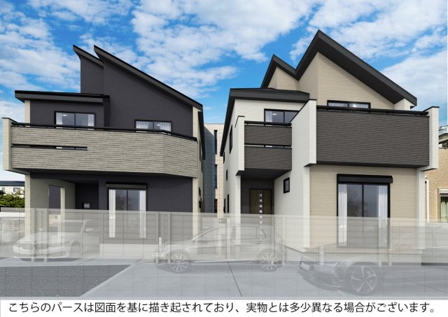 浜甲子園2丁目新築戸建　1号棟の外観パース