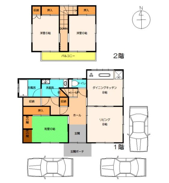 郡山市富久山町福原字境田　中古戸建の間取り