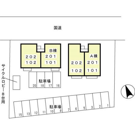 ドミールBの区画図