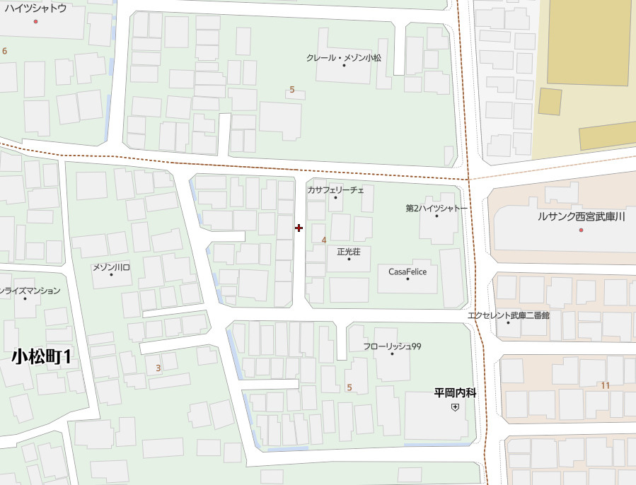 西宮市小松町1丁目　中古戸建の地図