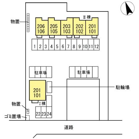 ディア コート　Ⅱの区画図