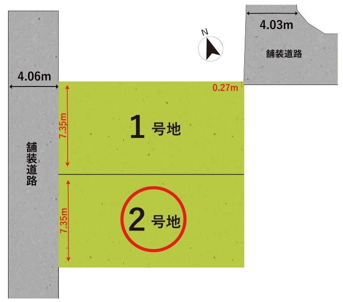 守山市岡町2号地　建築条件無し売土地
