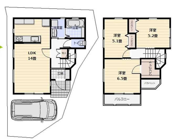 戸建 川越市大字砂新田の間取り