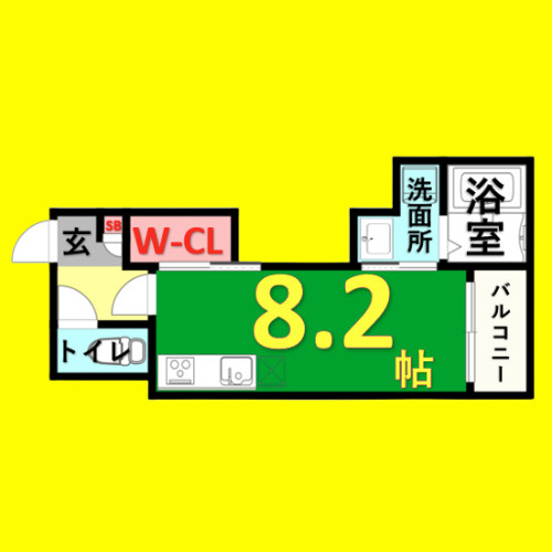 Grandtic　Lana　名古屋市賃貸　仲介手数料無料の間取り