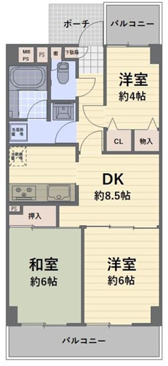 NICライブステイツ川越南大塚の間取り
