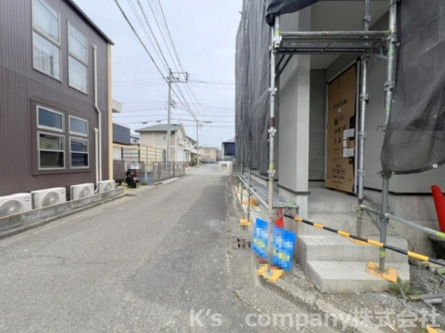 ◎茅ヶ崎市萩園　新築戸建　1号棟の前面道路含む現地写真|2026.6.14撮影◇