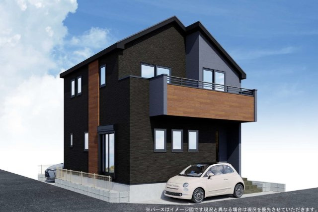 越谷市赤山町3丁目　新築戸建の外観パース