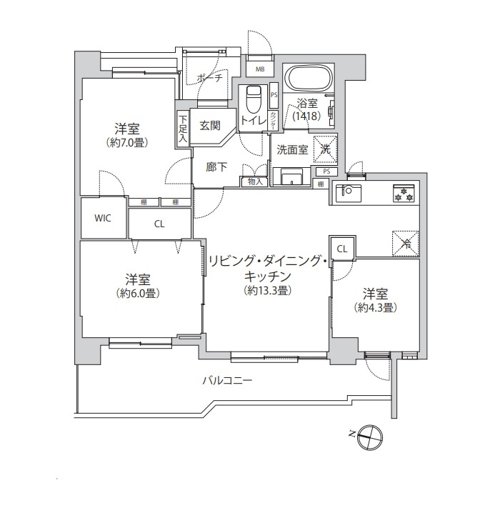 ナイスステージ青葉台ブライティアの間取り