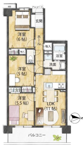 レックスガーデン堺東の間取り
