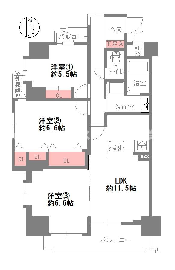 ライオンズマンション鶴橋の間取り