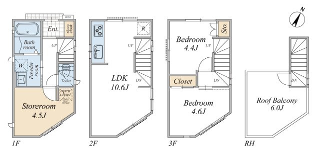 【間取り】 | 墨田区東向島5丁目　新築戸建 | ルーフバルコニー付３LDK！販売開始致しました♪弊社のみの取扱いです。