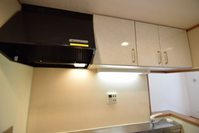 プラムガーデンのキッチン|キッチン上部の収納です。